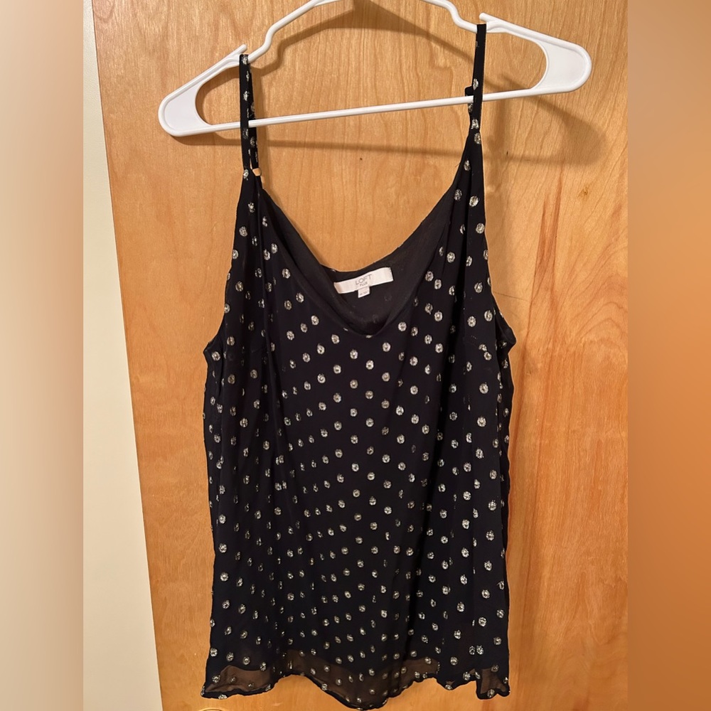 Loft size 18 black and gold shimmer camisole- new, never worn, without tags